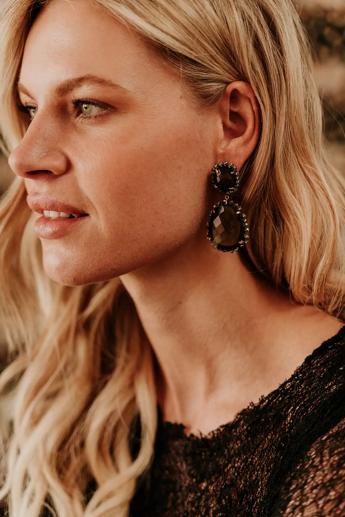 Cool Green Pendant Earrings Double L