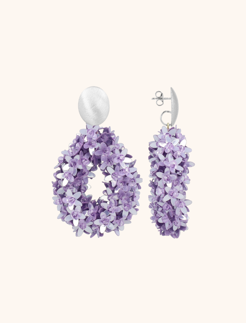 Lavendel Ohrringe Ivy Flower Drop L  