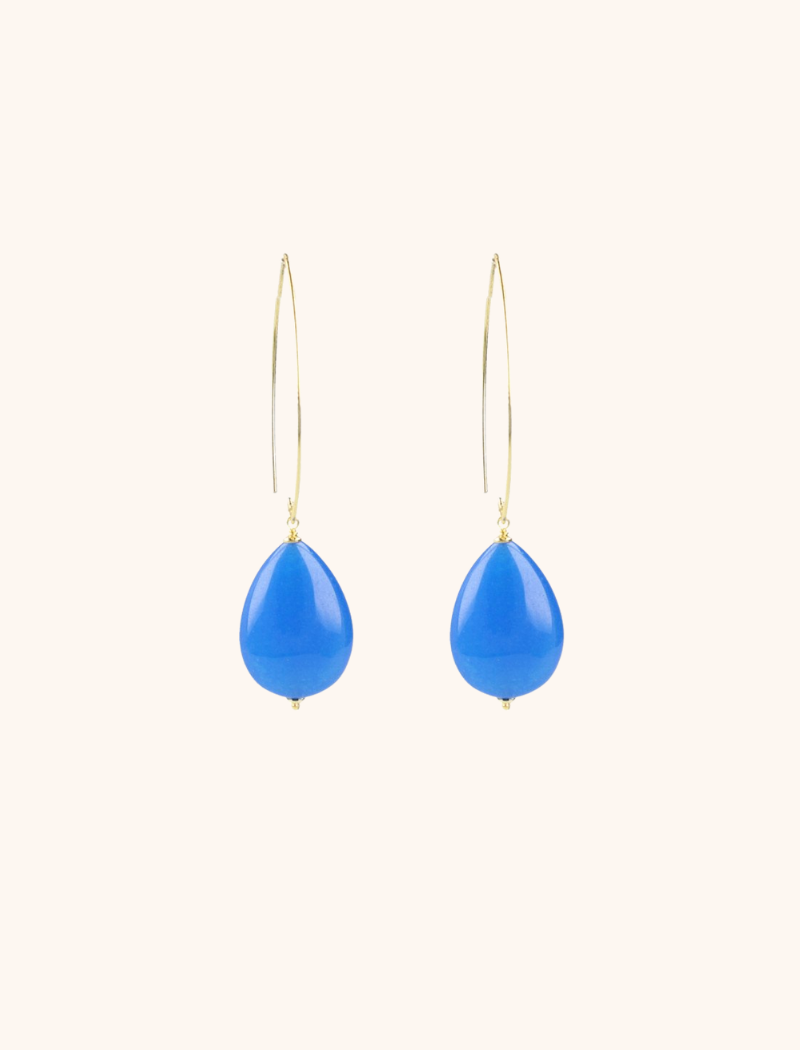 Blue Earrings Quartz Drop M 