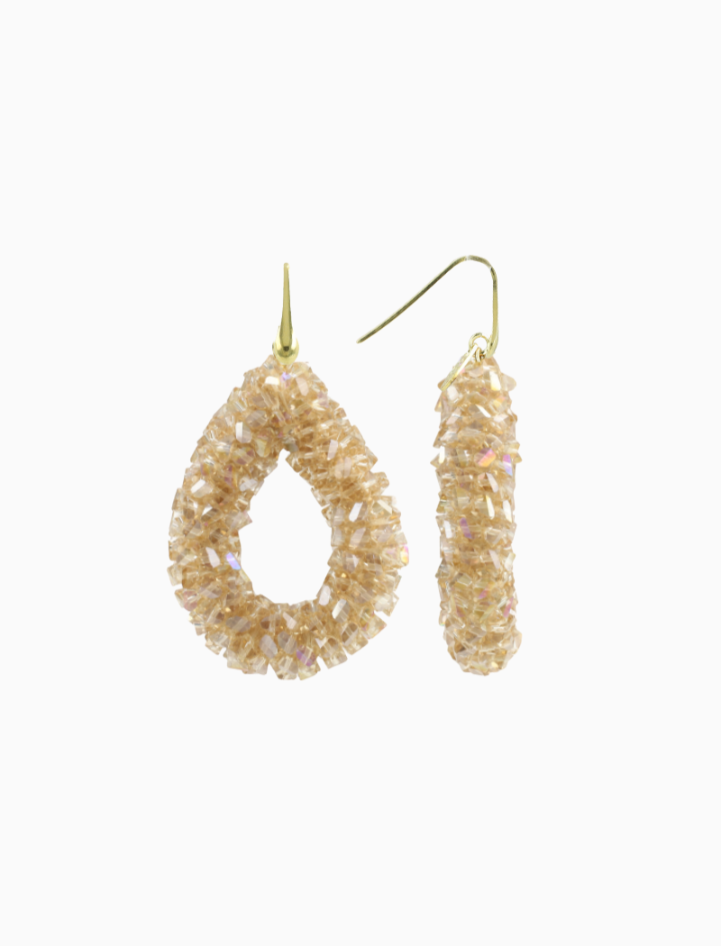 Champagne Oorbellen Marieke Druppel L Raw