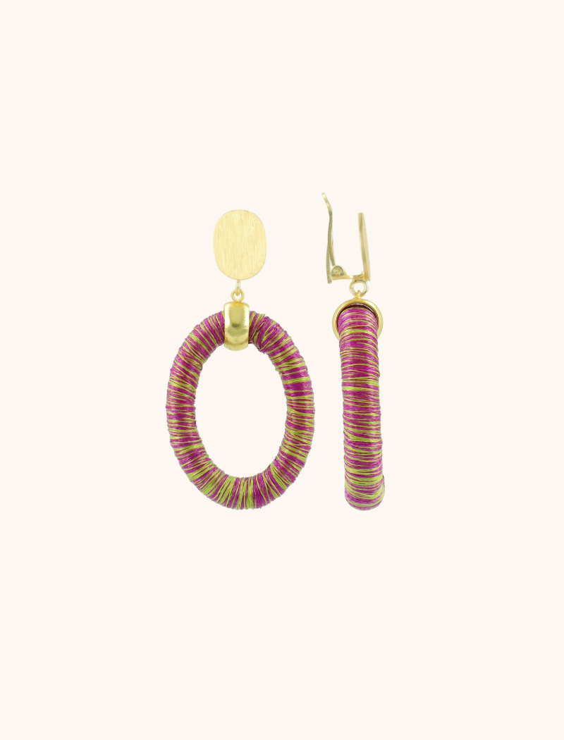 Fuchsia Lime Oorbellen Faye Ovaal S Cliplott-theme.productDescriptionPage.SEO.byTheBrand