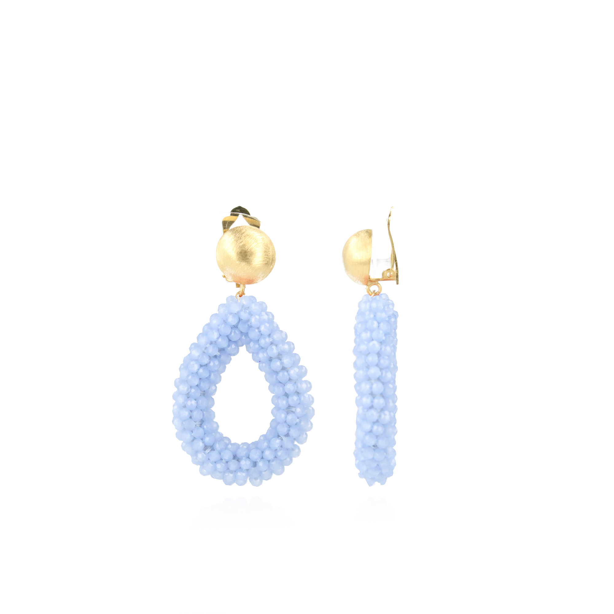 Baby Blue Earrings Clip Berry Drop L