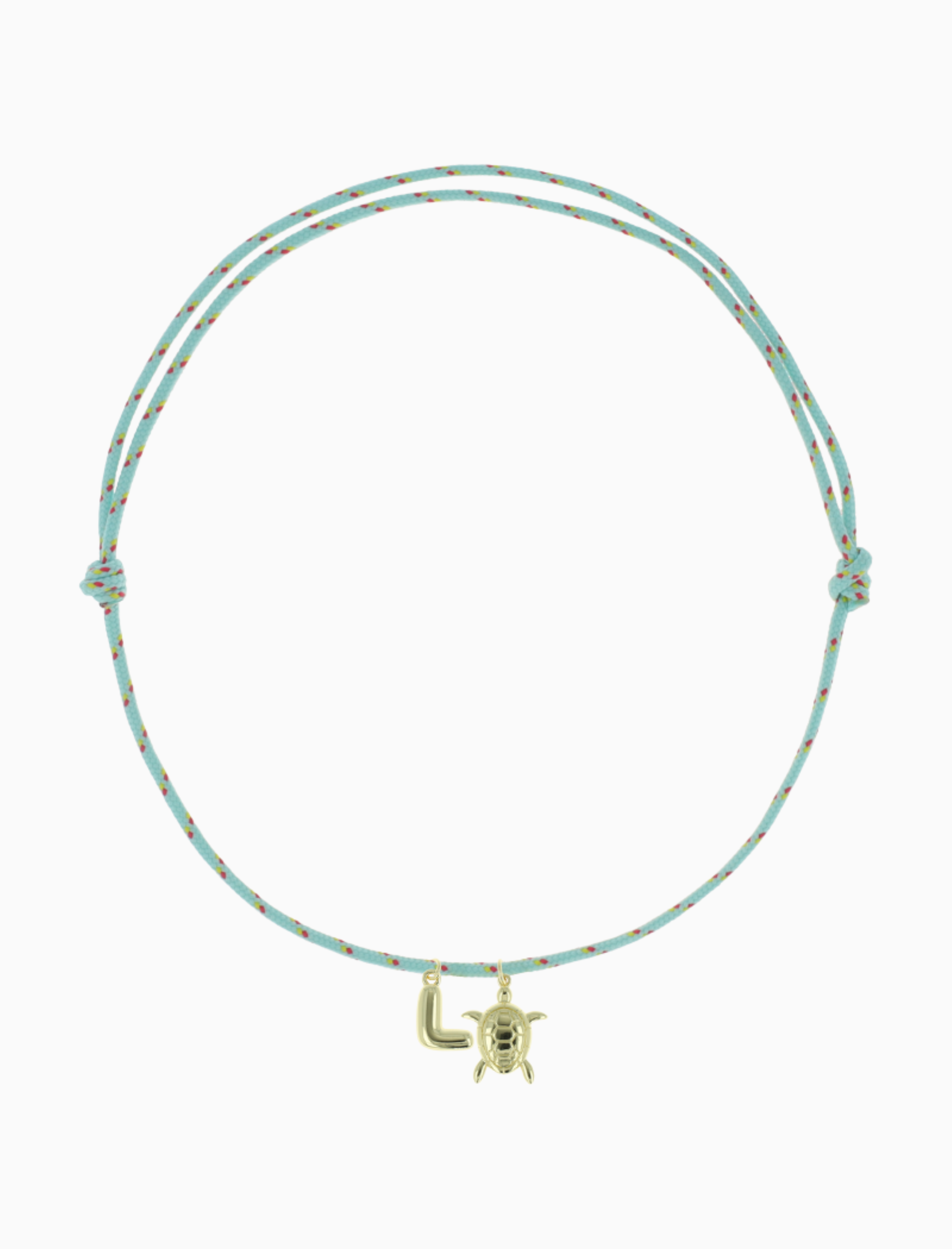 Initial Ketting Schildpad Be Golden Loonie - Turquoise