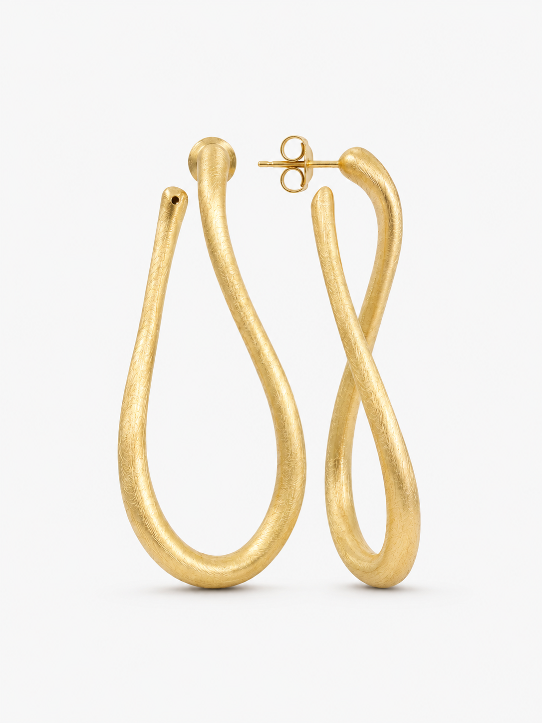 Brass - gold colored twisted loop large brushed