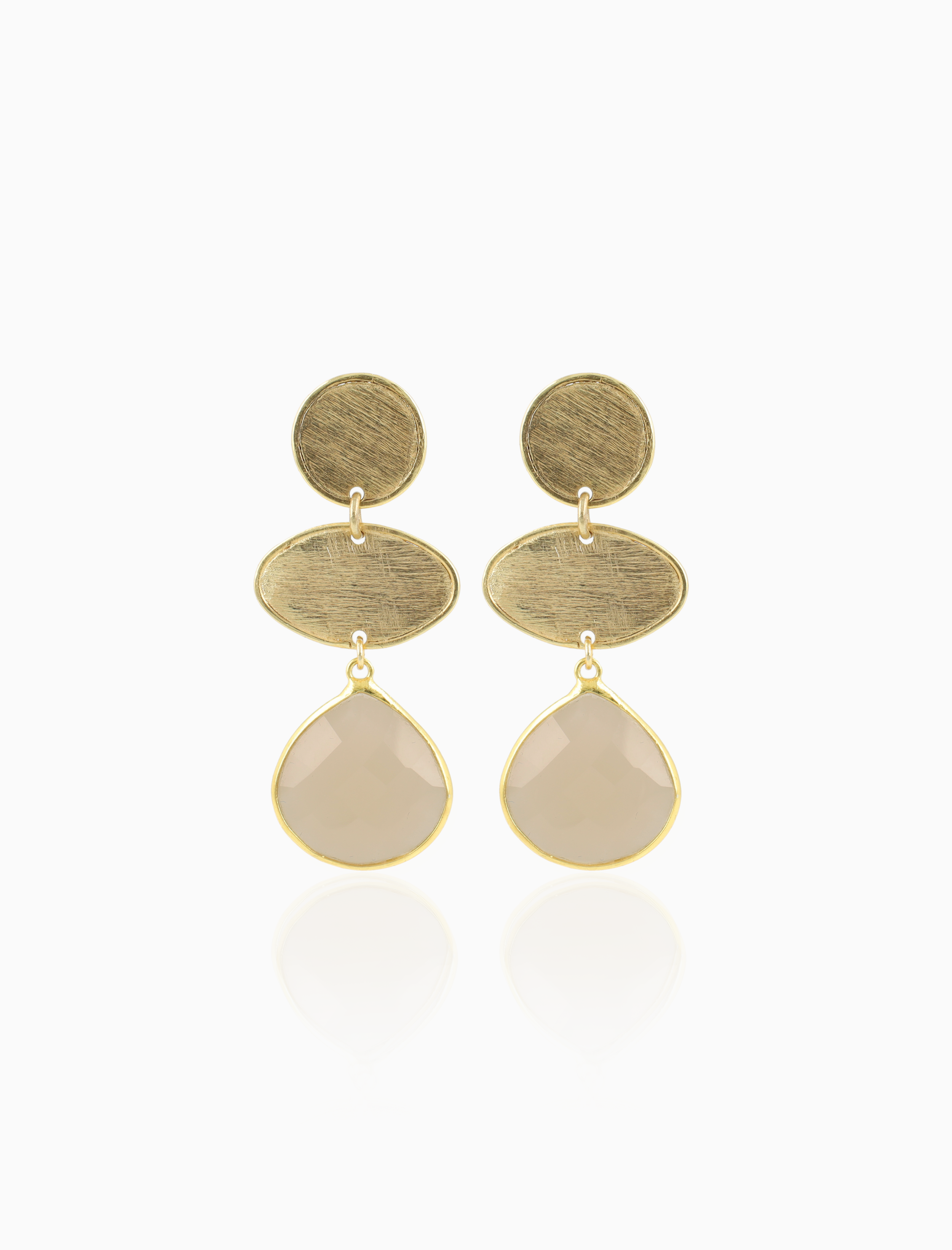 Amber Gold Earrings Camila Triple Element Drop
