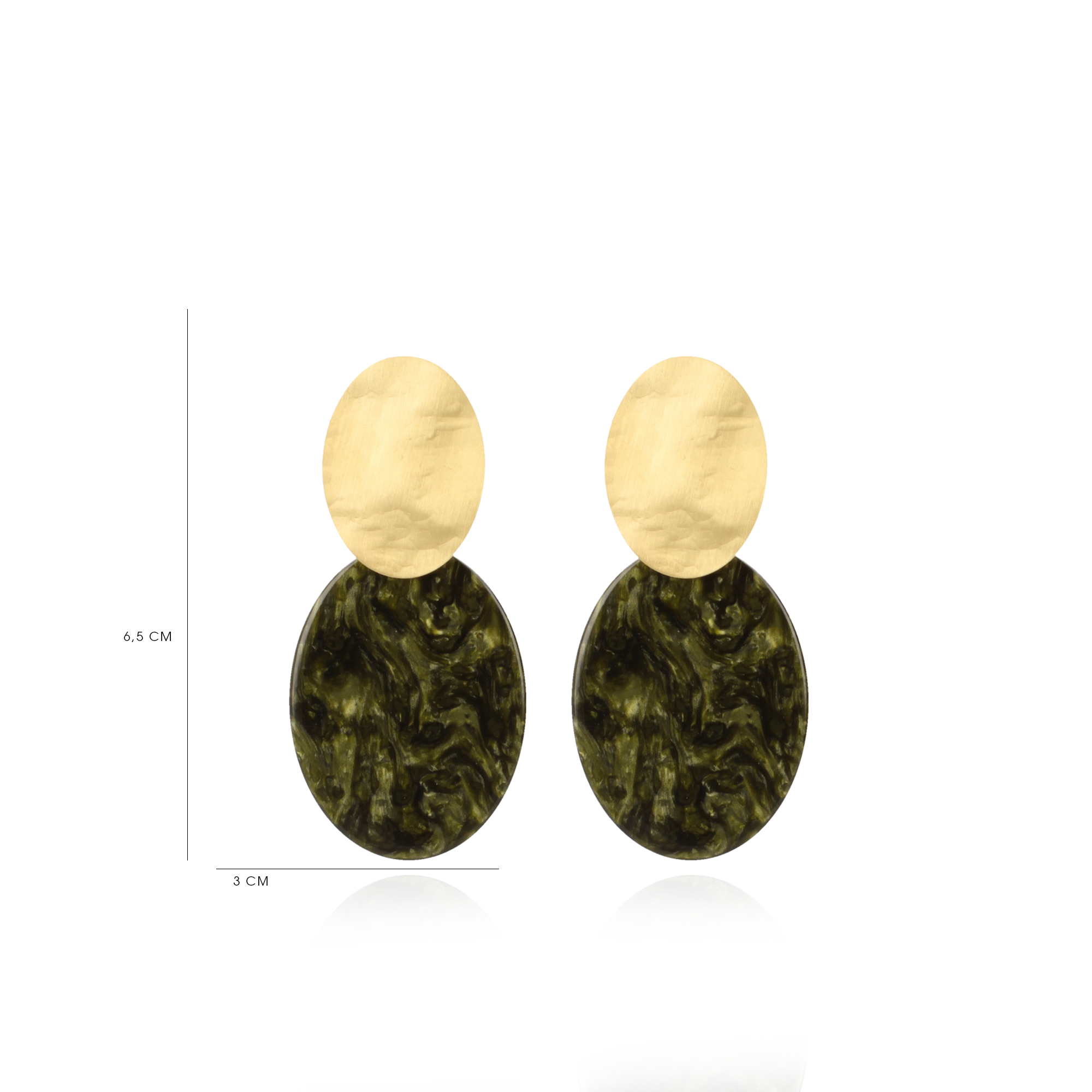 Marble Donker Groen Oorbellen Celia Ovaal Slott-theme.productDescriptionPage.SEO.byTheBrand