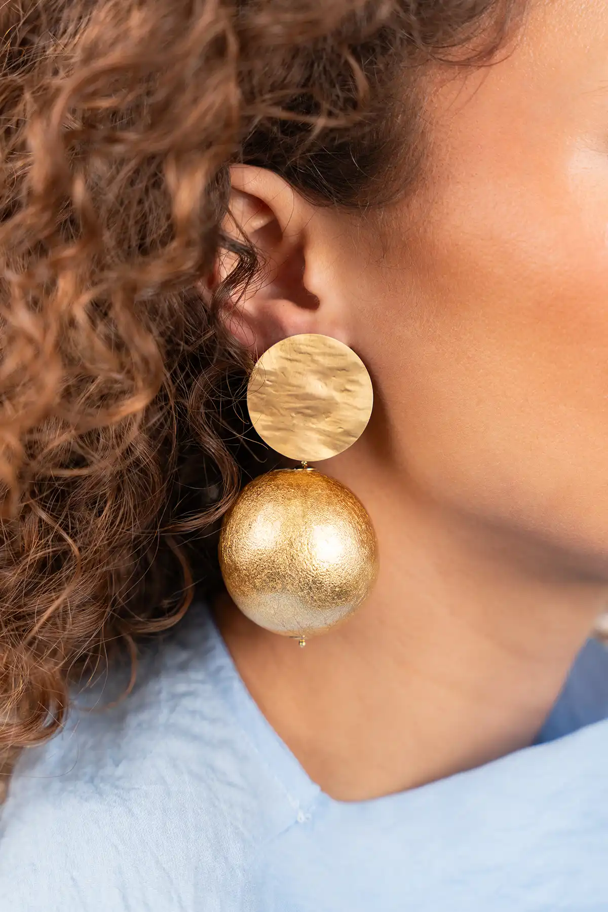 Gold-Colored Earrings Isa Earring Globe XL