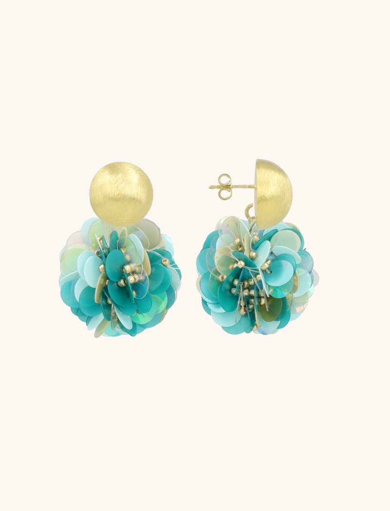 Blauwe Oorbellen Vlinder Sequin Globe M 