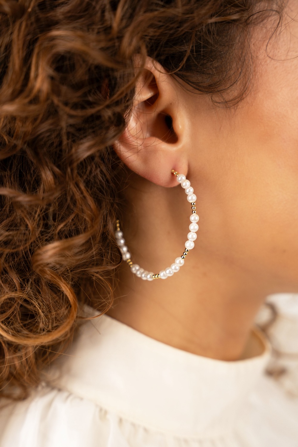 Ella Hoop-Ohrringe mit Perlen