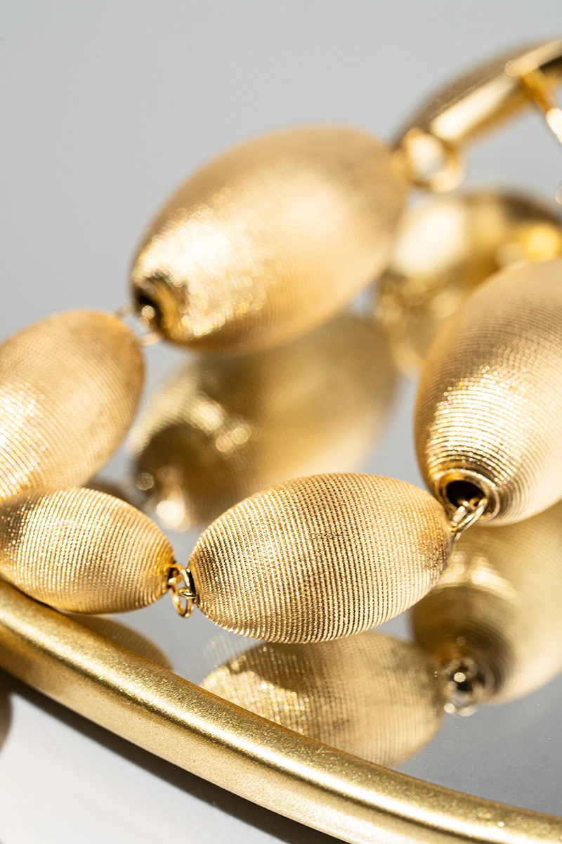 Goldene Ohrringe Wasserfall aus Steinen Small