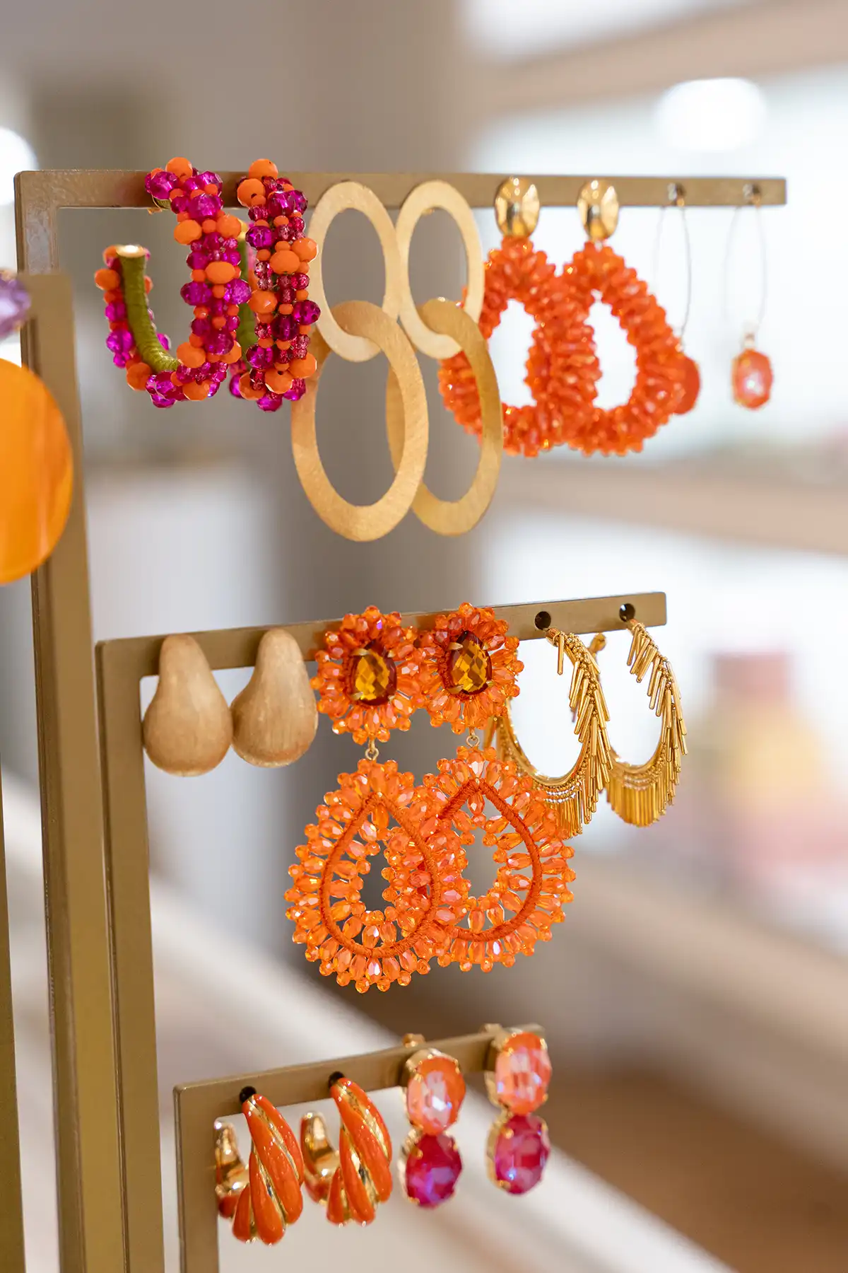 Orange earrings Apollo lion