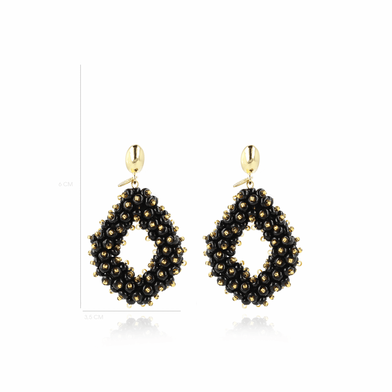 Holly black  double stones glassberry ace L earrings lott-theme.productDescriptionPage.SEO.byTheBrand