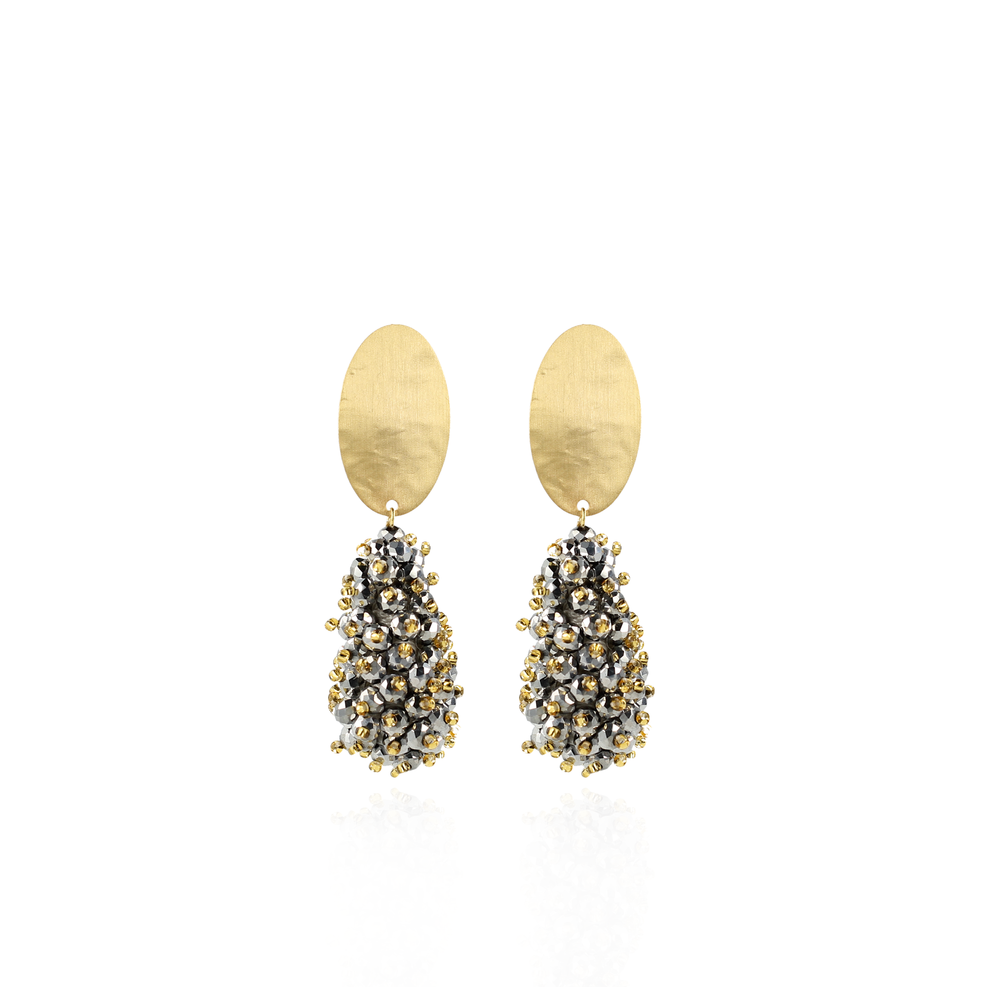 Zilver Gouden oorbellen Bella Glassberry Cone Double Stoneslott-theme.productDescriptionPage.SEO.byTheBrand