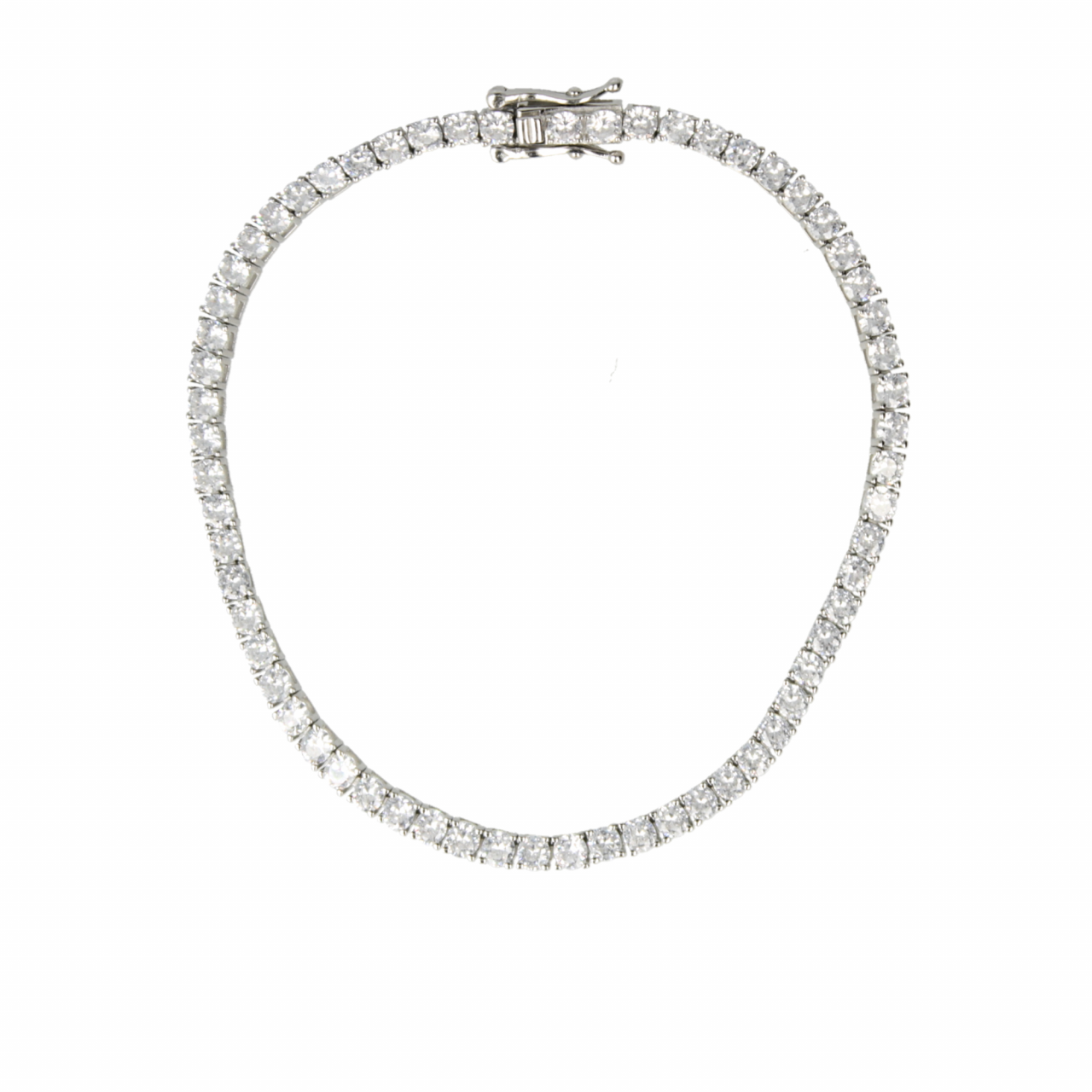 Classic silver tennis M necklace