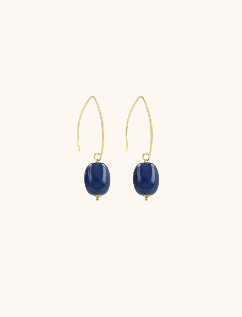 Blauwe Aventurine Oorbellen Thick Oval M