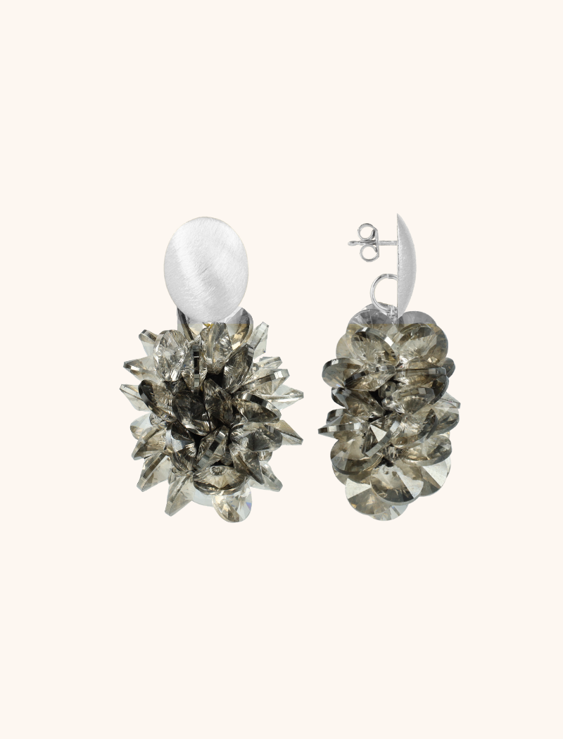 Frosty Graue Sequin Ohrringe Sam Crystal Thick Ovallott-theme.productDescriptionPage.SEO.byTheBrand