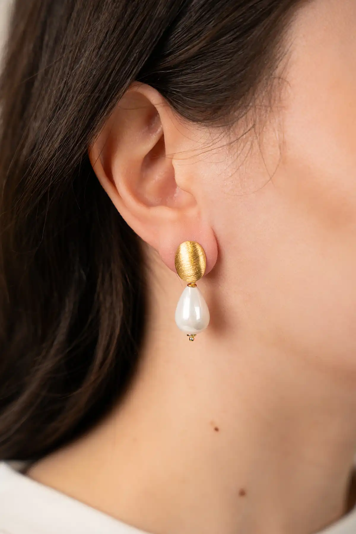 Amy Oorbellen Cone S - Parel