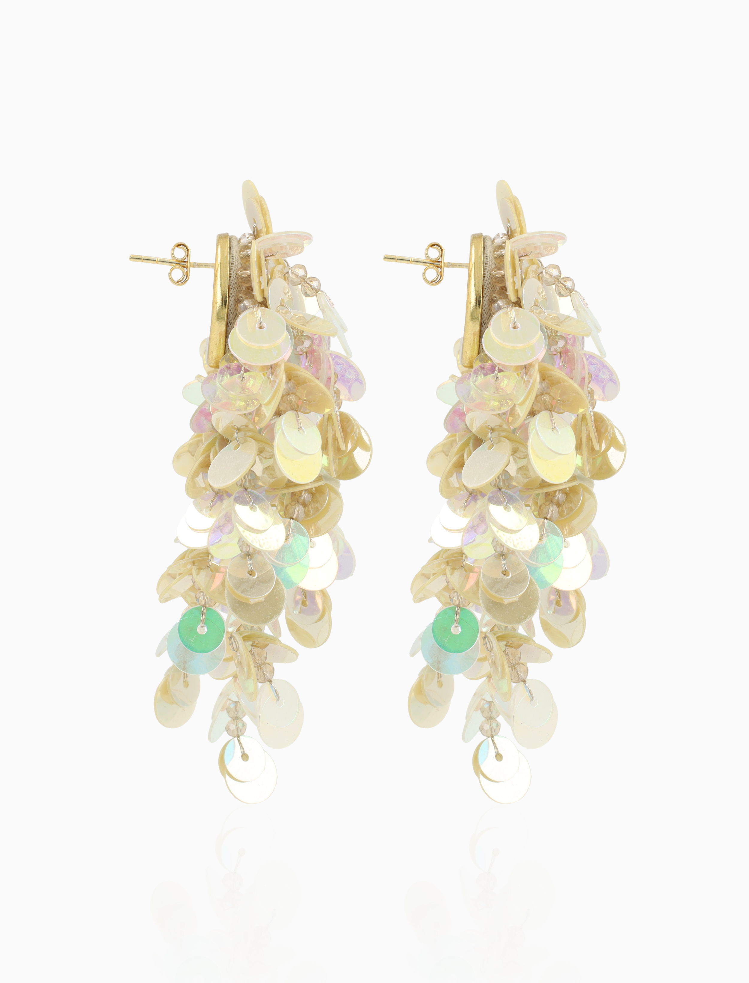 Beige Mint Mix Ohrringe Lily Flower String L