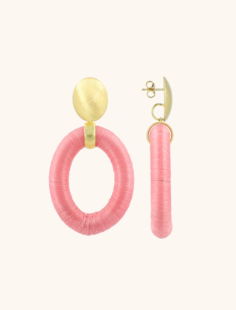 Pink Earrings Faye Oval L