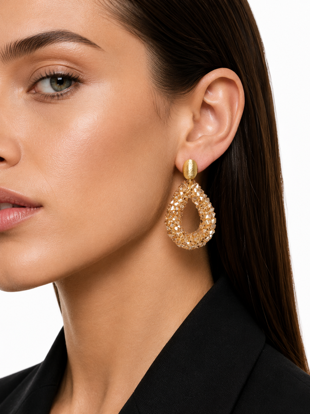 Latte Earrings Marieke Drop L Raw