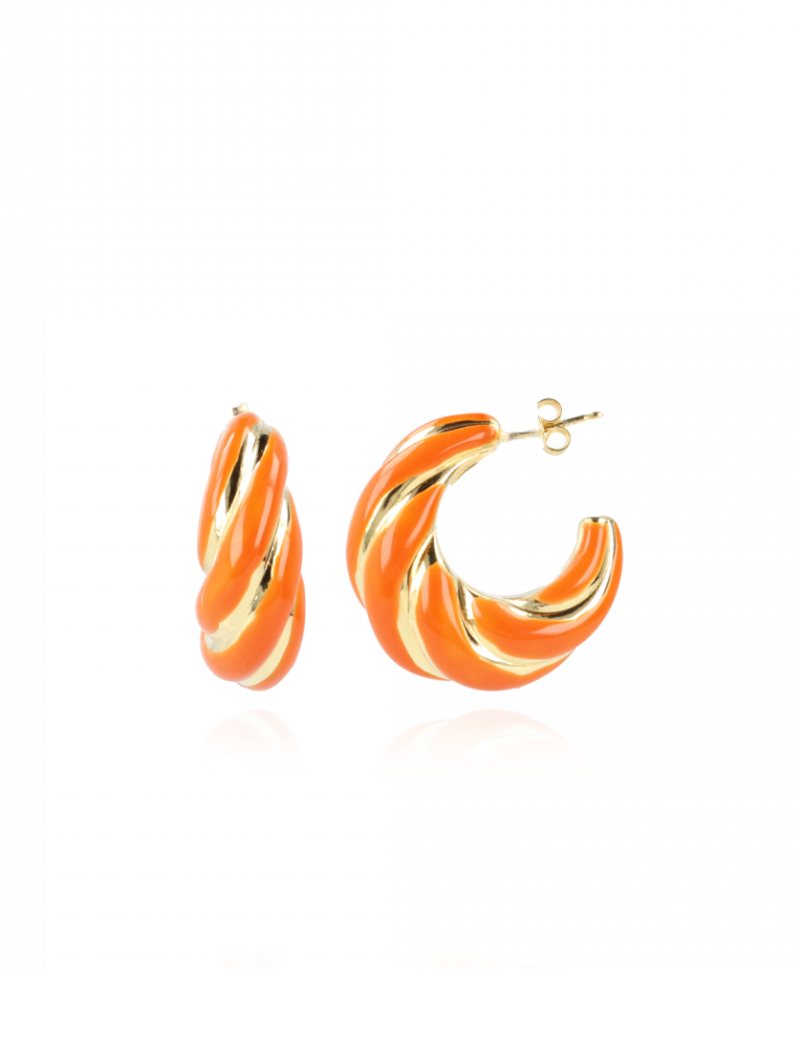 Classic earrings twist Orange creole S