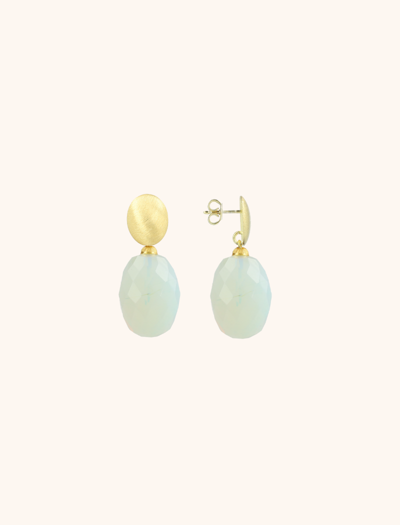 Ice Blaue Ohrringe Romijn Oval Egg Facet M