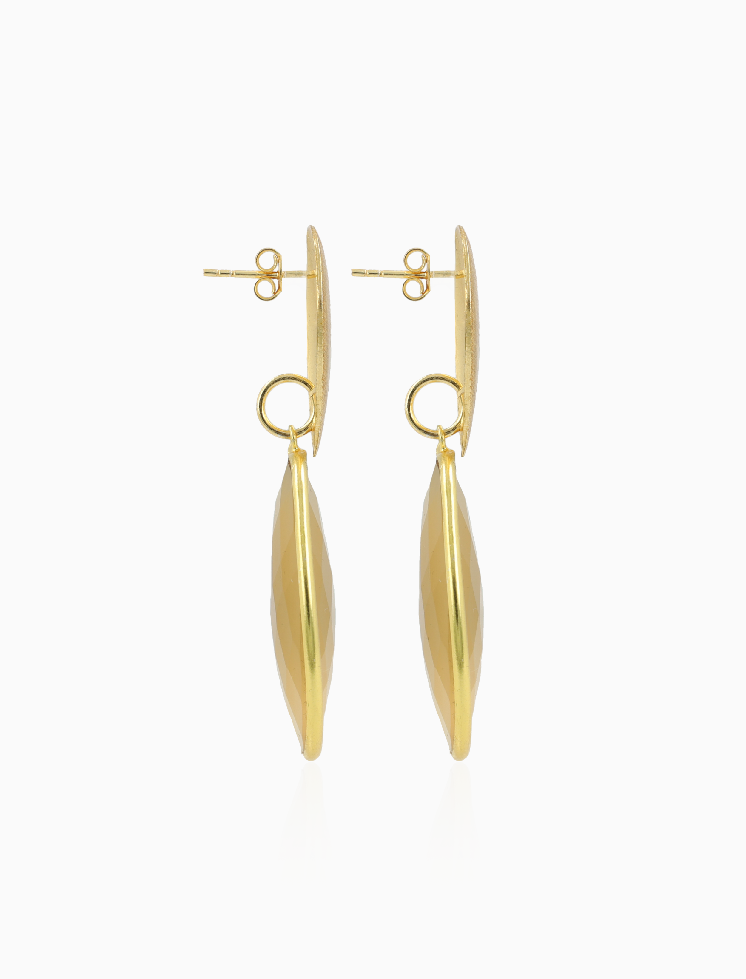 Honey Gold Earrings Doris Framed Oval