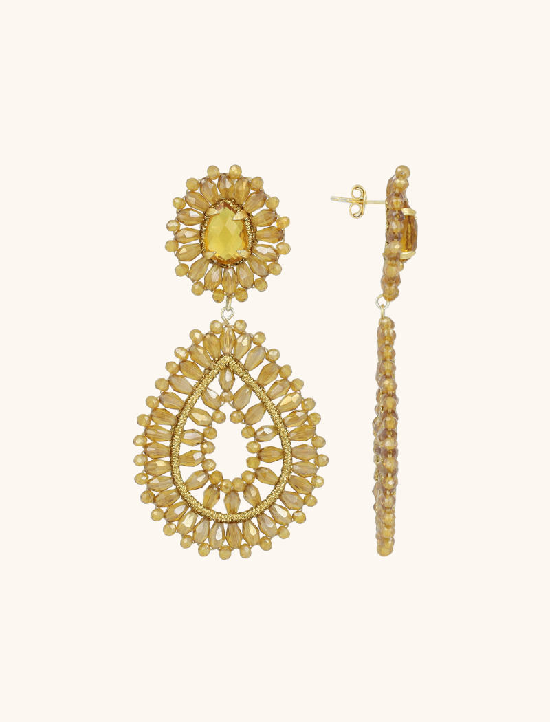 Brown Earrings Apollo Double Drop S / L