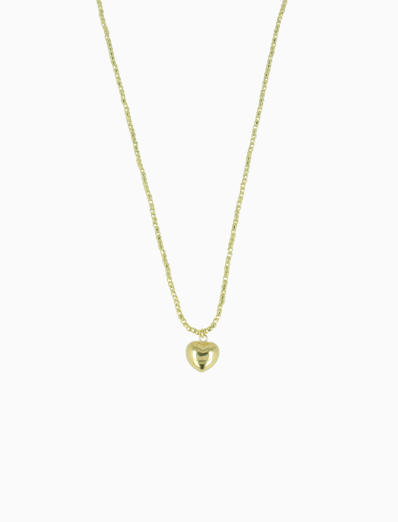 Gold Disco Necklace Heart S