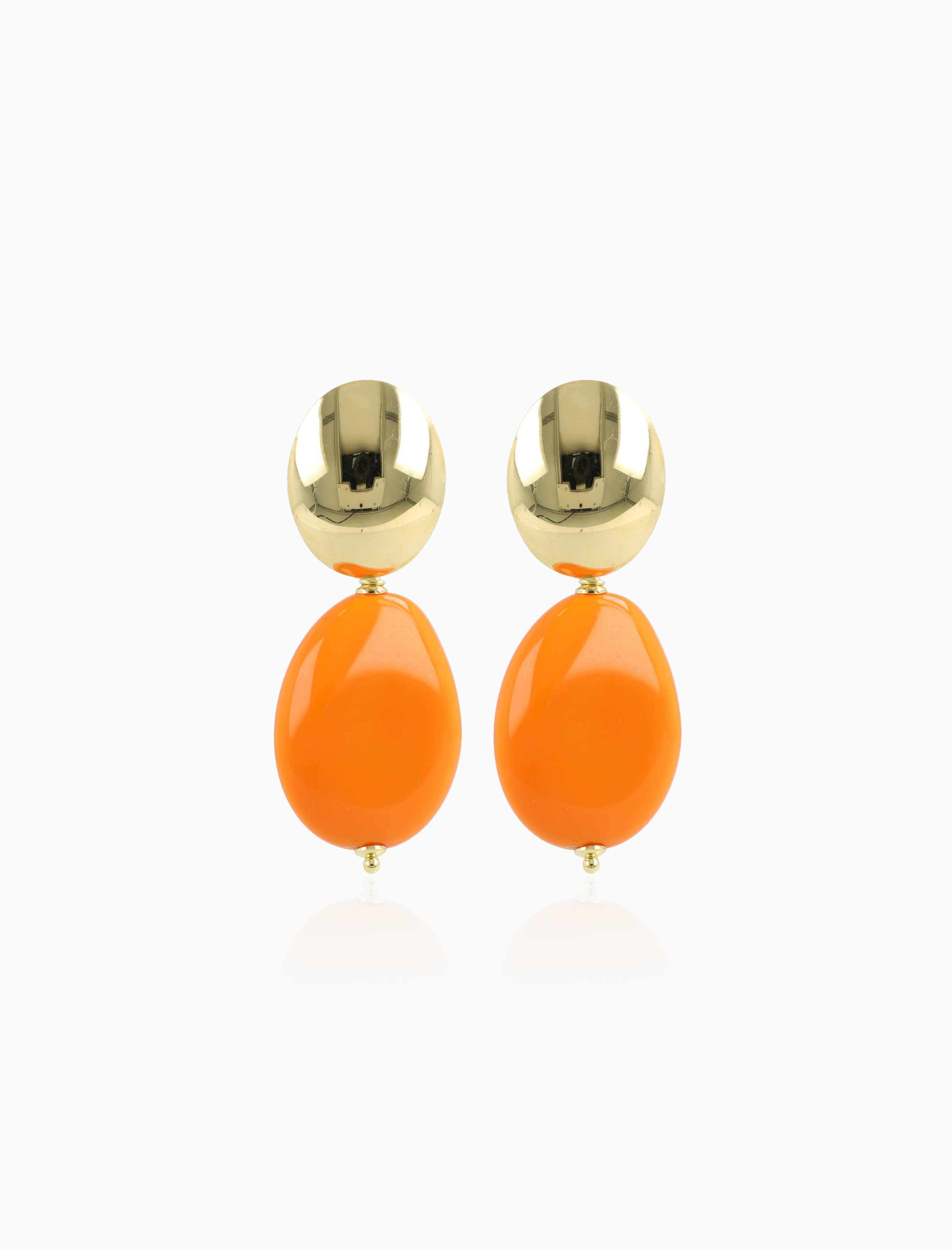 Orange Marble Oorbellen Amber Squeezed Drop