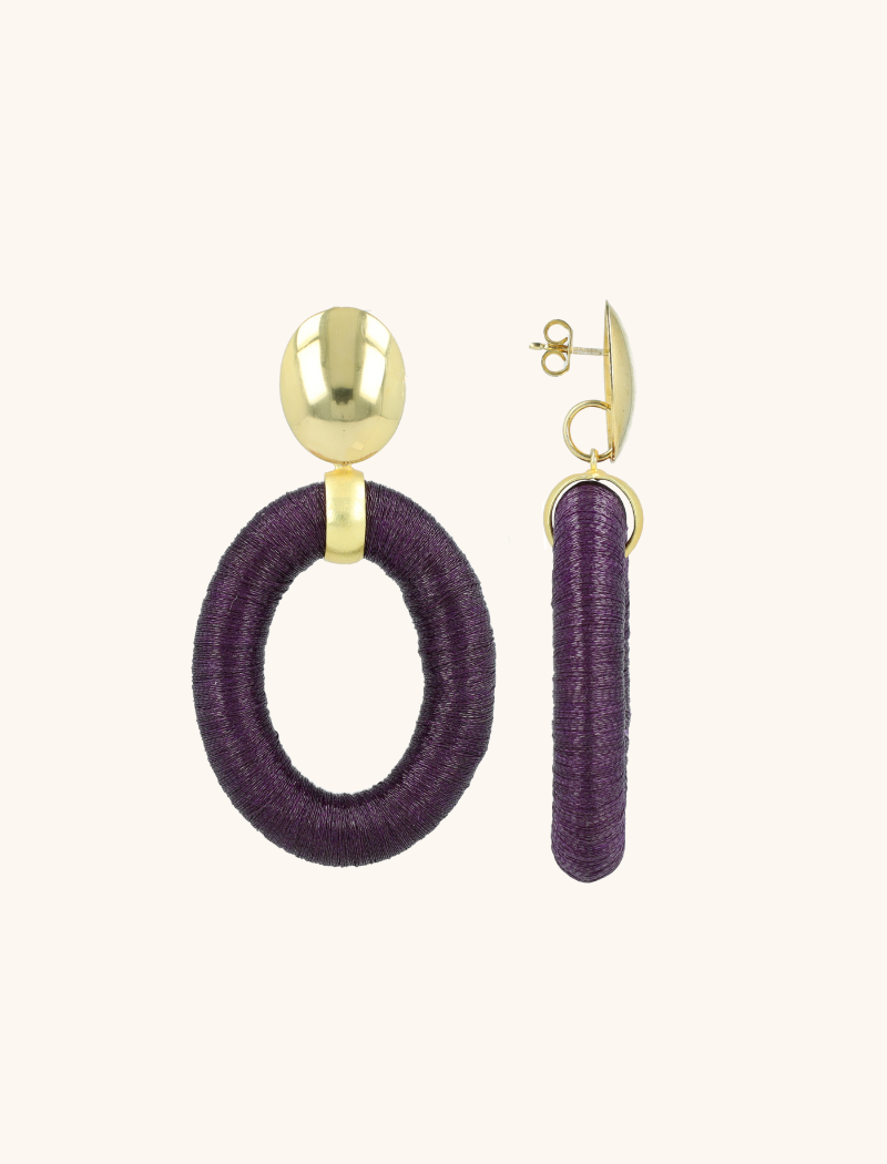 Deep Purple Earrings Faye Oval L