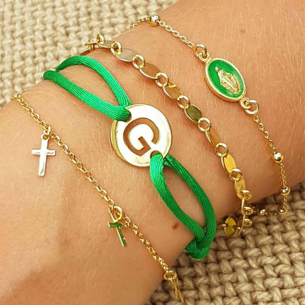 Symbool armband Rosary Madonna Groen
