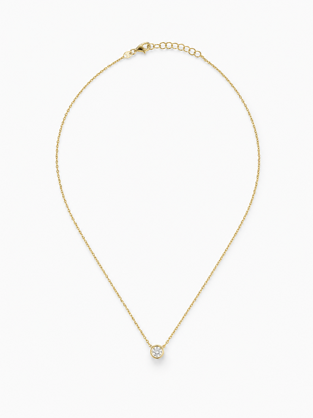Gold Colored Necklace Judith Framed round Crystal