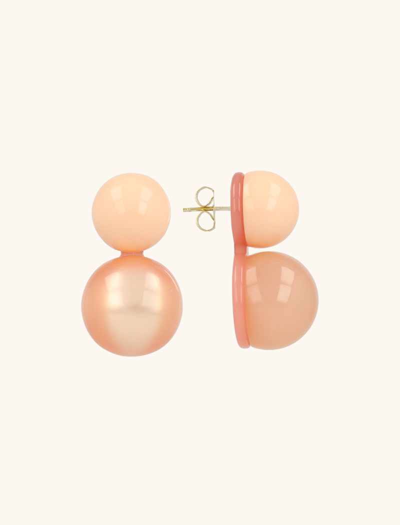 Multi Rosa Oorbellen Gitte Bold Double Bubbles