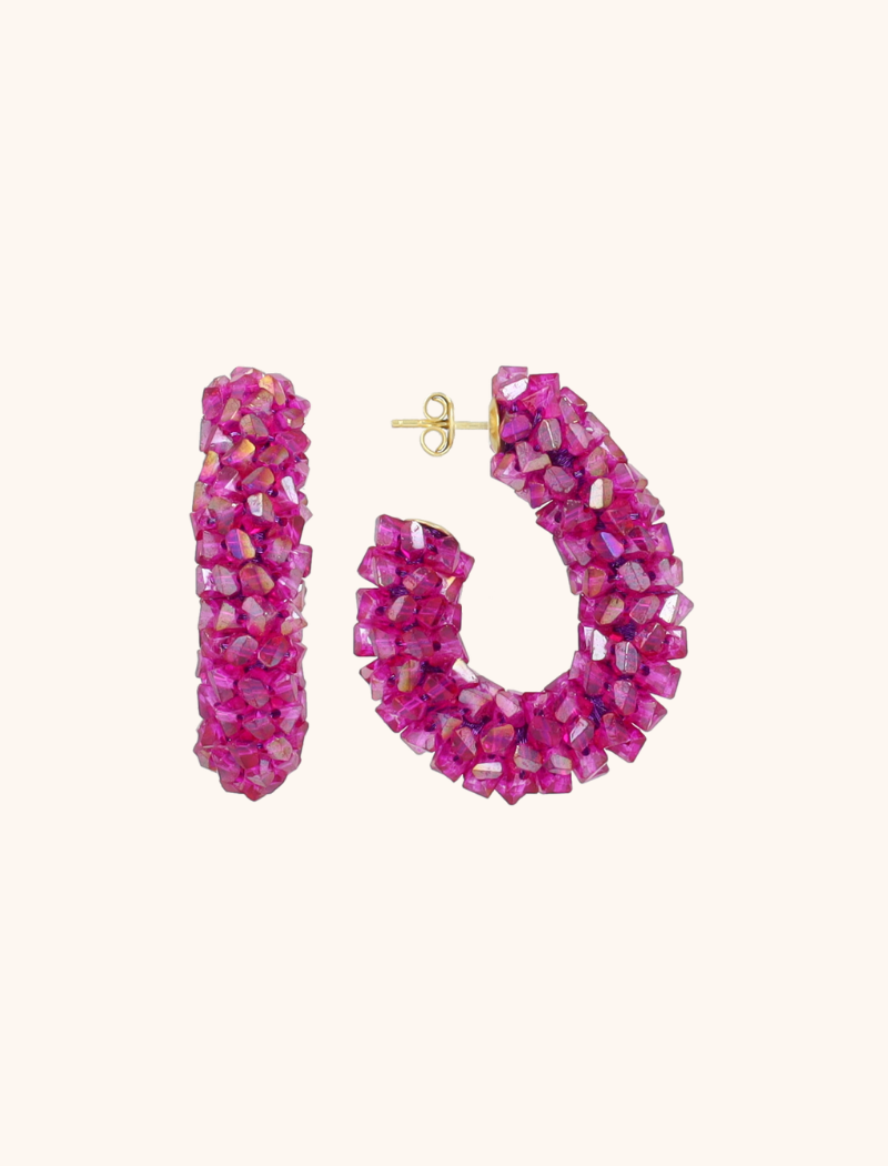 Fuchsia Oorbellen Pascalle Creole Raw L