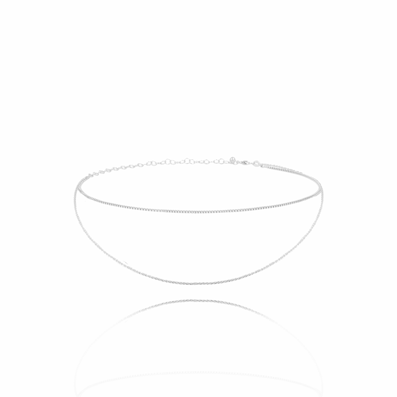 Zilveren ketting Dubbele Choker
