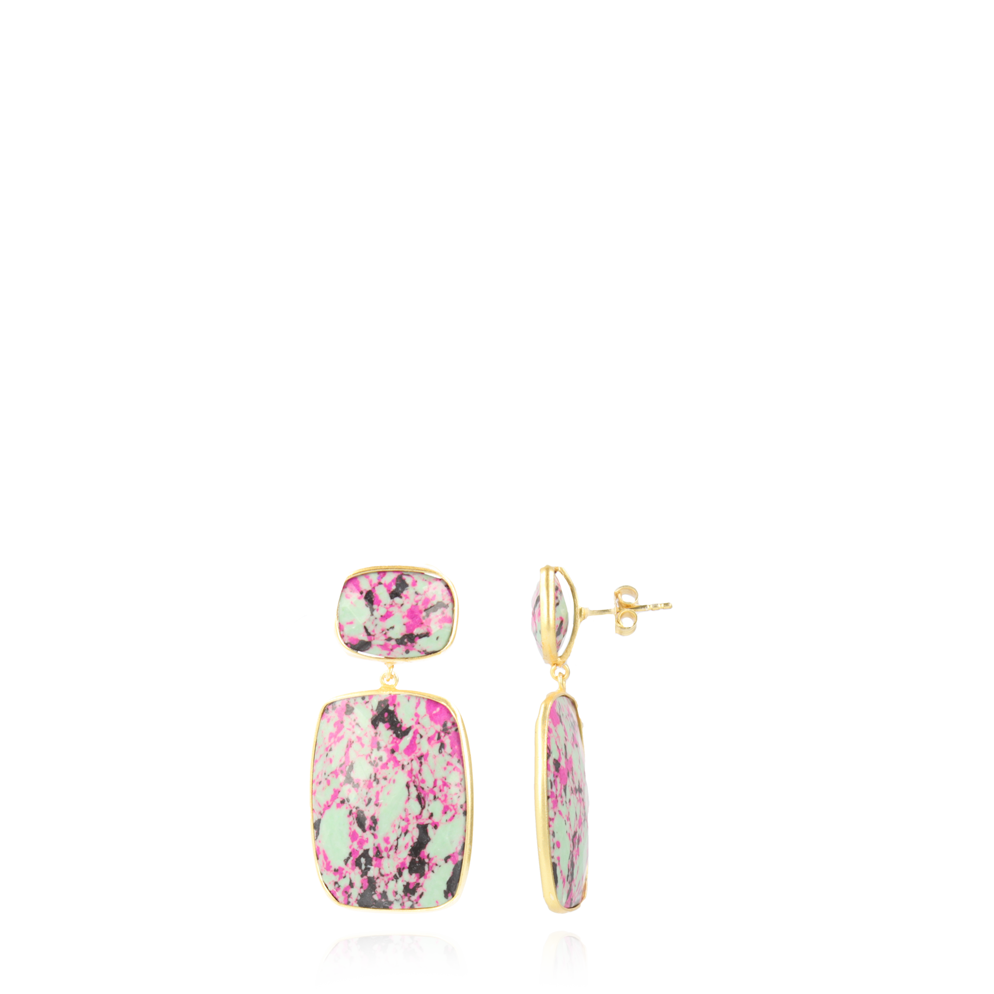 Ruby Jusanid earrings Mint Quartz square