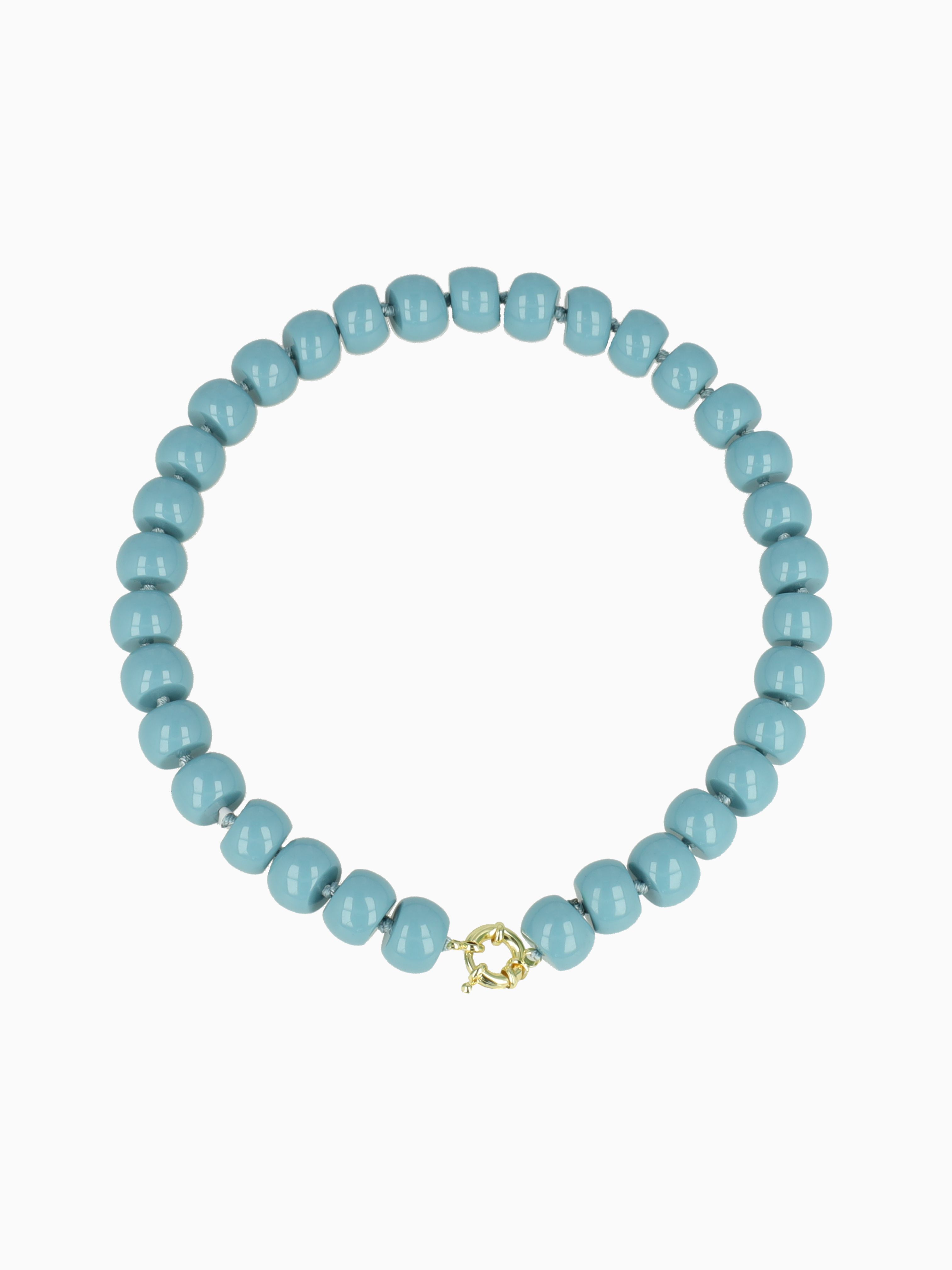 Blauwe Ketting met Rondel Steentjes