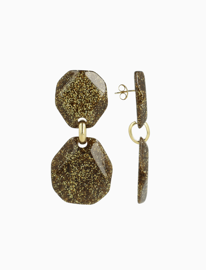 Gold-Glitter-Ohrringe Zora Double M