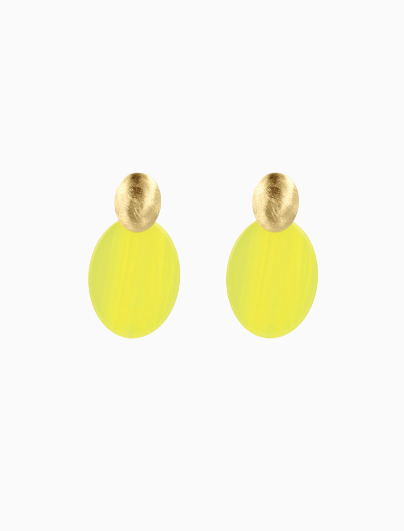 Resin Closed Oval S Sparkling Yellow