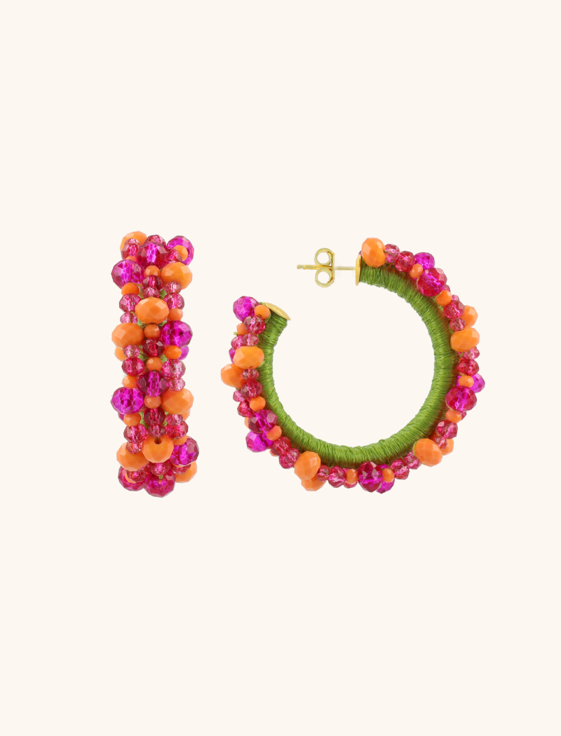 Orange Fuchsia Earrings Brecht Creole M