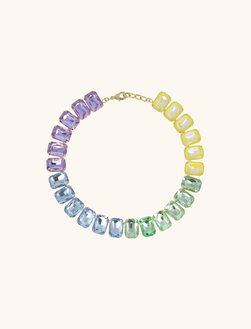 Pastel Necklace Eloise Rectangle Stones M