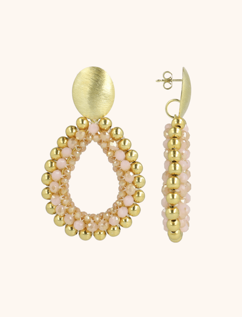 Beige Oorbellen Nouk Druppel Deluxe L