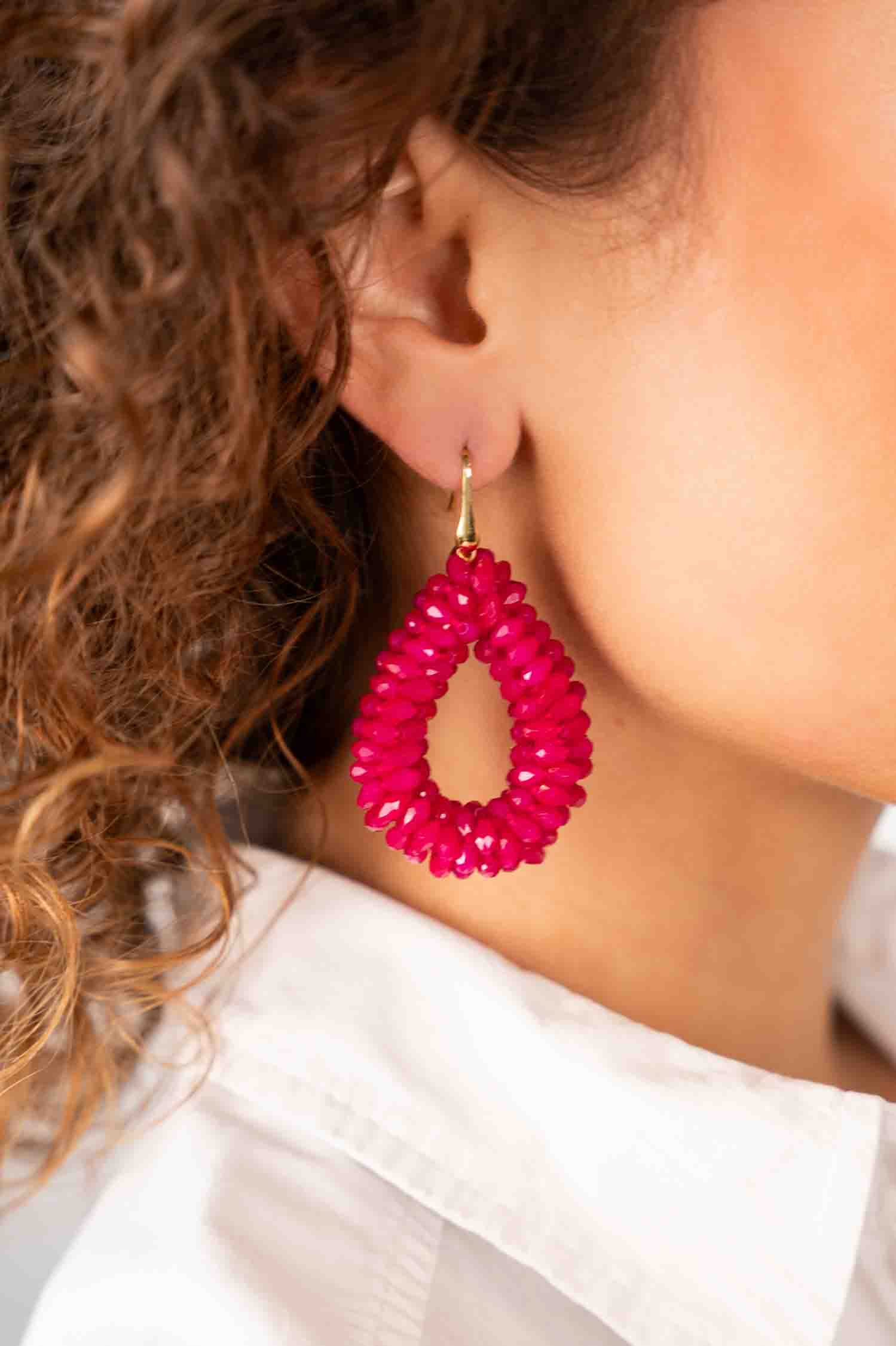 Fuchsia Earrings Anne Droplet L Marquis