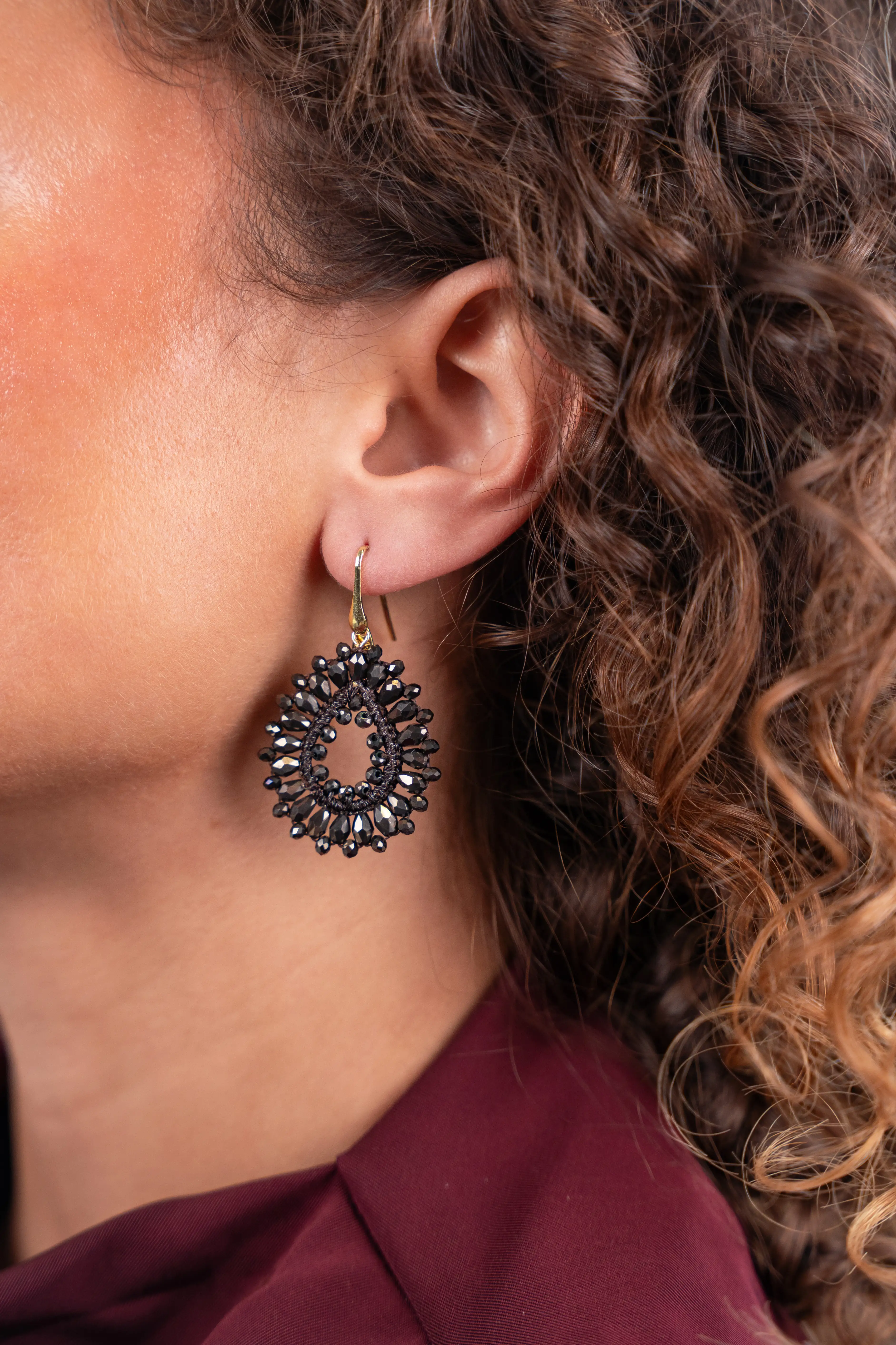 Metallic Bruine Oorbellen Silk Drop Crystal Small