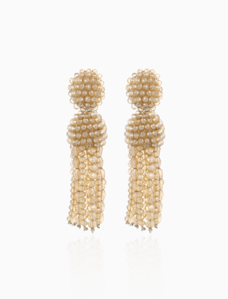 Amara – Beaded Jellyfish Oorbellen M – Champagne
