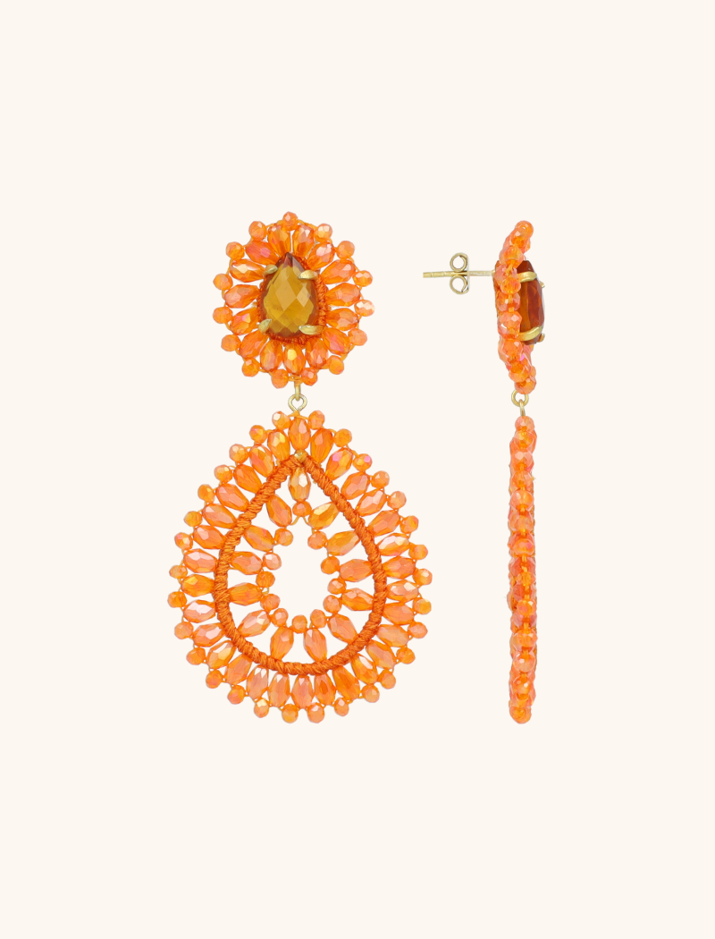 Orange earrings Apollo lion