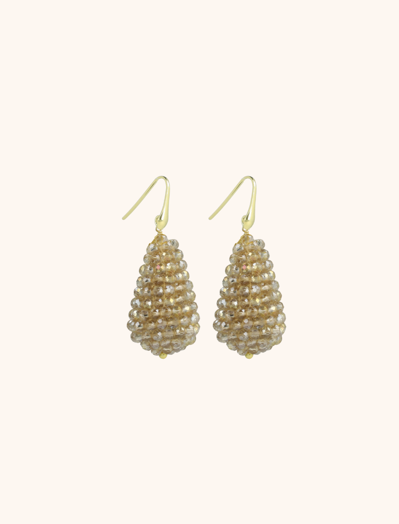Champagne oorbellen Amy glassberry cone S