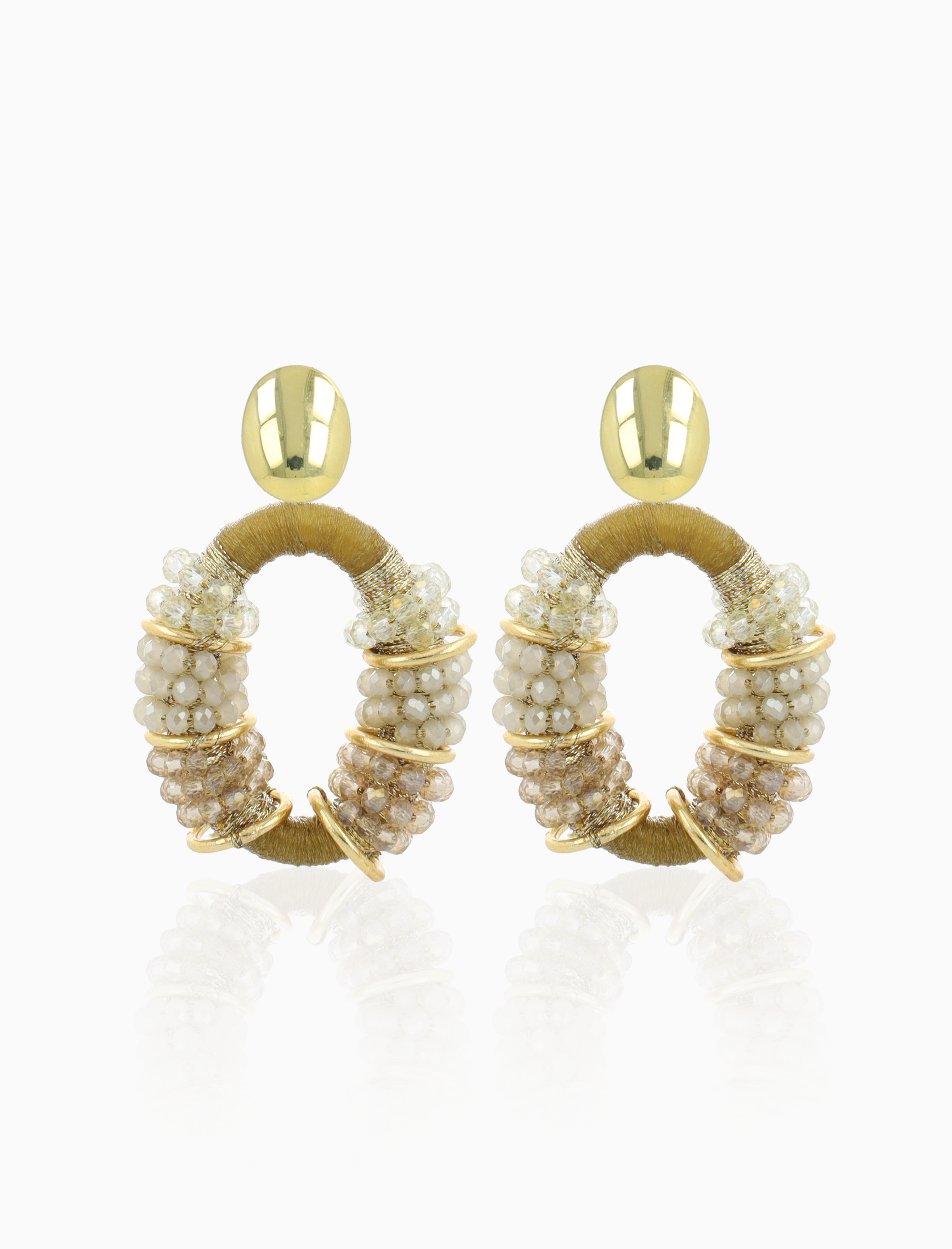 Honey Gold Oorbellen Elle Combi Oval Deluxe M