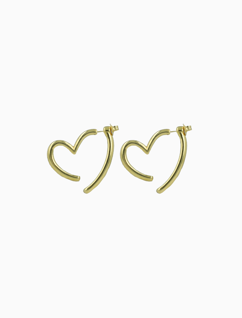 Gouden Open Hart Oorbellen